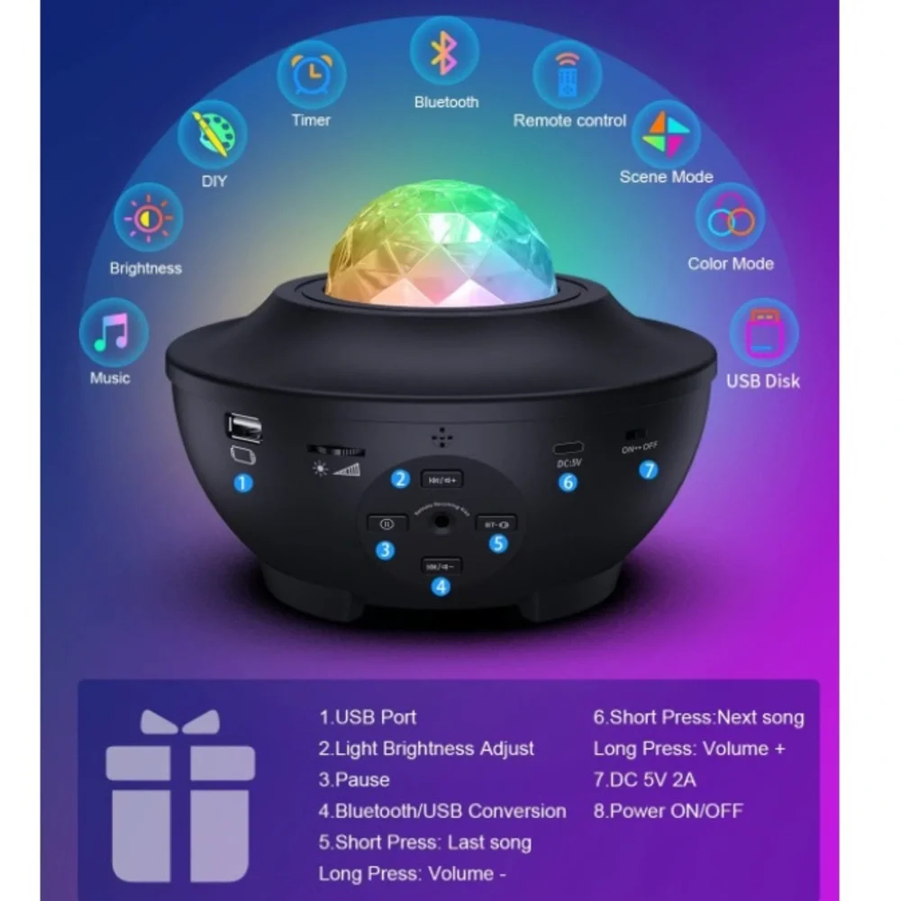 Galaxy Night Light Projector, with Remote Control&Music Speaker & More